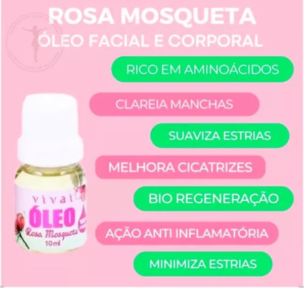 Óleo Rosa Mosqueta Regeneração Da Pele 100% Puro Vivai 10ml