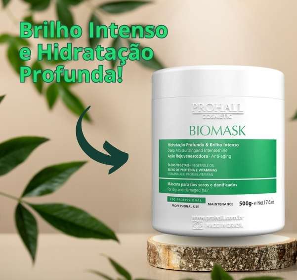 Máscara Ultra Hidratante Brilho Efeito Teia - Biomask Máscara Prohall 500g