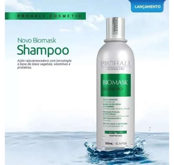 Shampoo Nutrição e Limpeza Profunda Home Care - Biomask Prohall 300ml