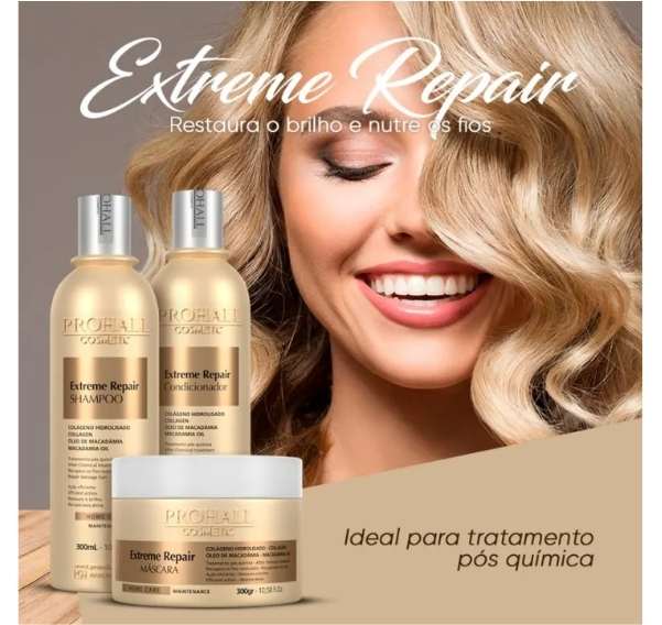 Shampoo Ultra Nutritivo Extreme Repais Prohall 1L