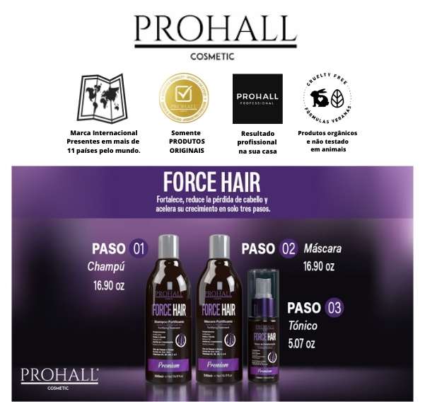 Máscara Fortificante Anti Queda Force Hair Prohall 500ml