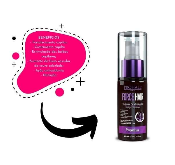 Tônico Anti Queda para Crescimento Acerelado Force Hair Prohall 150ml