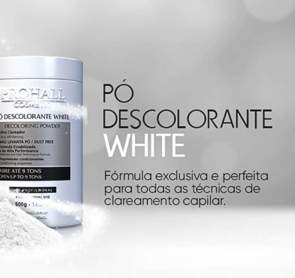 Pó Descolorante Branco White 9 Tons Prohall 500g