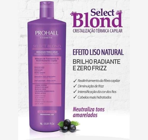 Progressiva Matizadora Sem Formol para Loiras Select Blond Prohall 1L