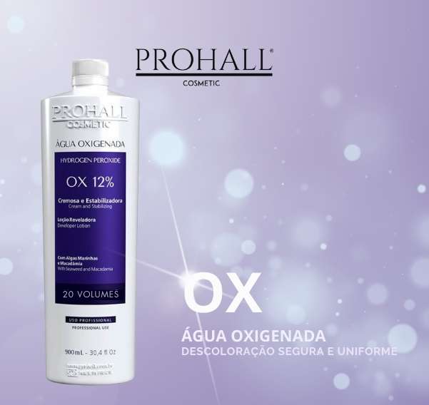 Água Oxigenada Cremosa - OX 20 Volumes Cream Prohall 900ml