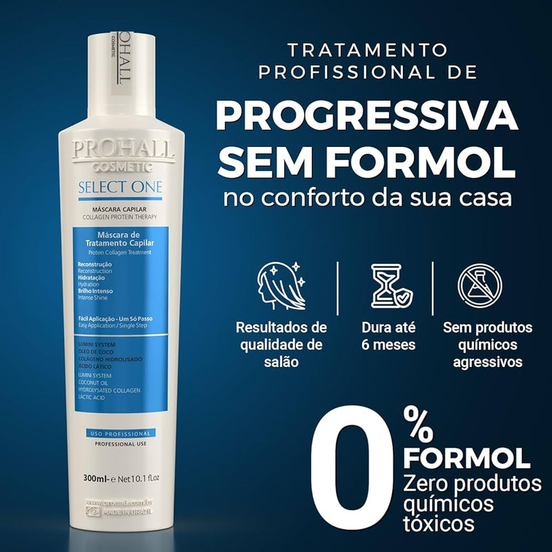 Escova Progressiva Prohall Select One Um Só Passo Anti Frizz 1L