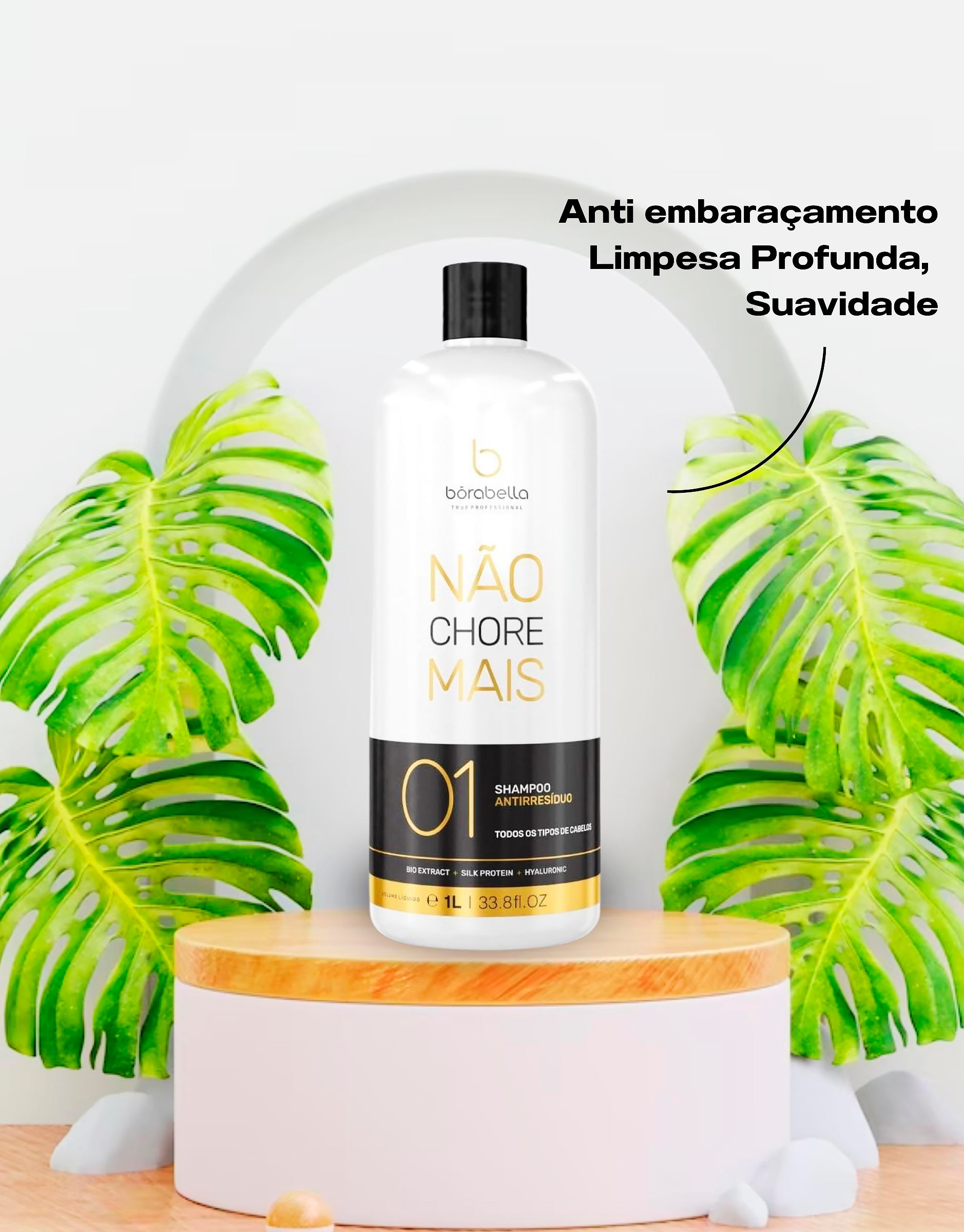 Shampoo Anti Resíduo Borabella Não Chore Mais Passo 1 Abre Cutículas 1 Litro