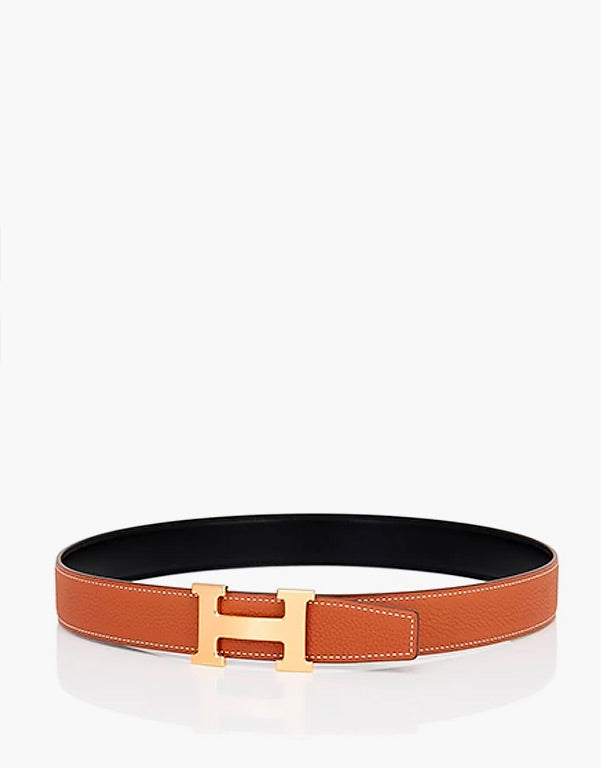 Cinto de Couro Unissex Hermès Laranja - www.tpmdeofertas.com.br