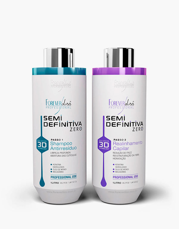 Forever Liss Escova Semi Defi  Zero 3d (Shampoo + Gloss) 1 LT - www.tpmdeofertas.com.br