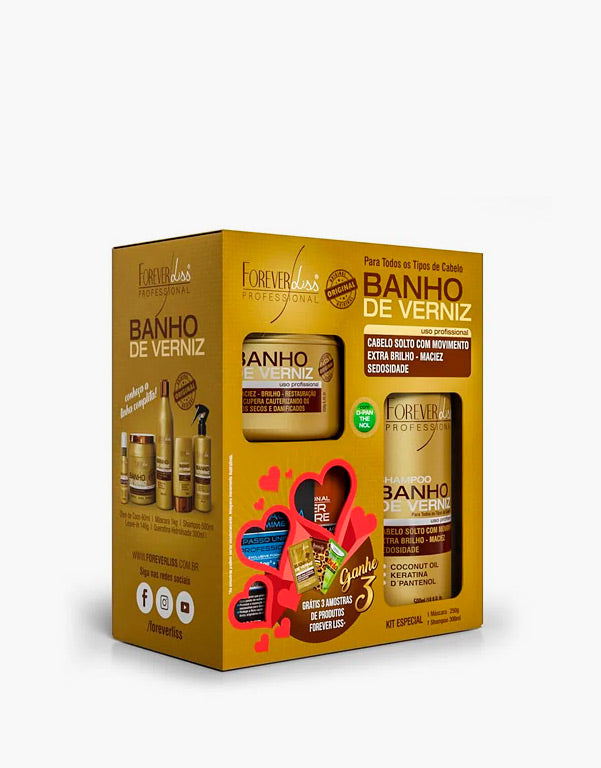 Forever Liss Banho de Verniz (Shampoo 300ml + Masc 250gr) - www.tpmdeofertas.com.br