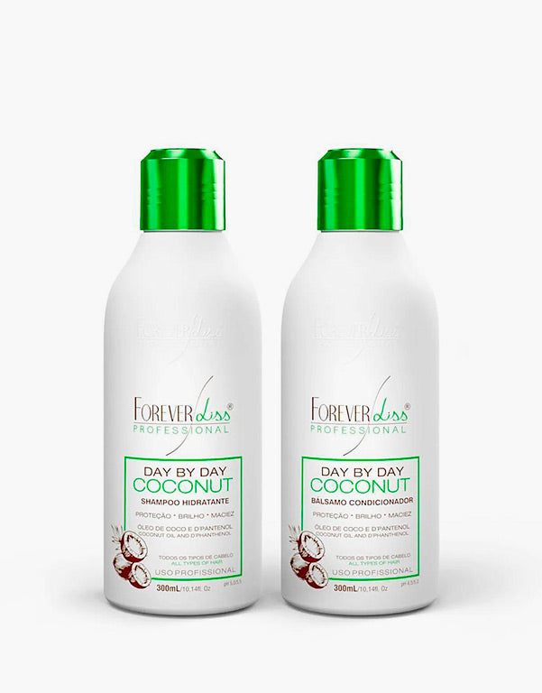 Kit Forever Liss Day By Day Coconut Shampoo e Bálsamo - 2 X 300 ml - www.tpmdeofertas.com.br